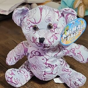 Animal Purple and White Teddy Bear